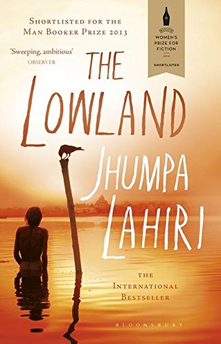 Book cover of The Lowland by Jhumpa Lahiri featuring a person in water.