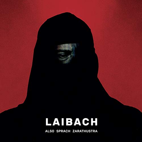 Laibach album cover: hooded figure against a red background.