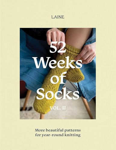 Book cover showing a person wearing yellow knitted socks against a cream background.