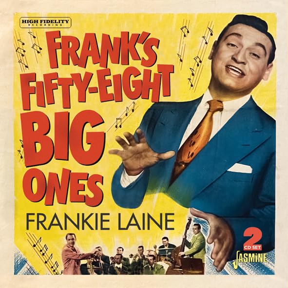 Frankie Laine album cover, "Frank's Fifty-Eight Big Ones," with portrait and band.