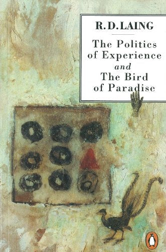 Book cover with abstract painting, bird, and title in a white text box.