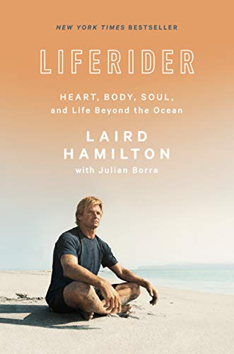 Book cover: Laird Hamilton seated on a beach, ocean background.