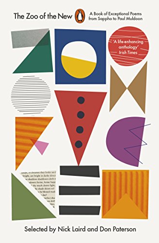 The image is a book cover with a beige background and various geometric shapes. Alt text: Book cover with abstract shapes and text "The Zoo of the New".