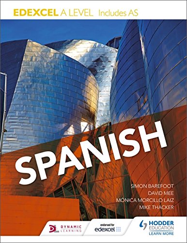Textbook cover for Edexcel A level Spanish, featuring the Guggenheim Museum.