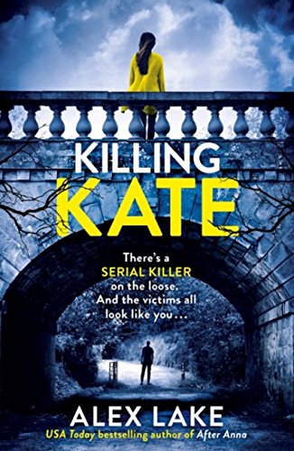 Book cover: woman in yellow on a bridge, dark and mysterious scene.