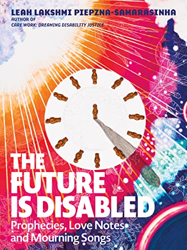 Book cover with a clock face and vibrant, abstract colorful background.