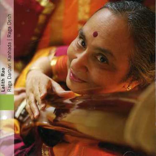 Close-up of Lalith Rao, a woman playing a stringed instrument.