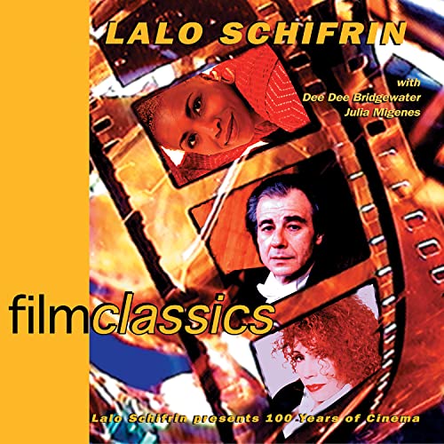 CD cover for "Lalo Schifrin - Film Classics" featuring portraits and film reels.