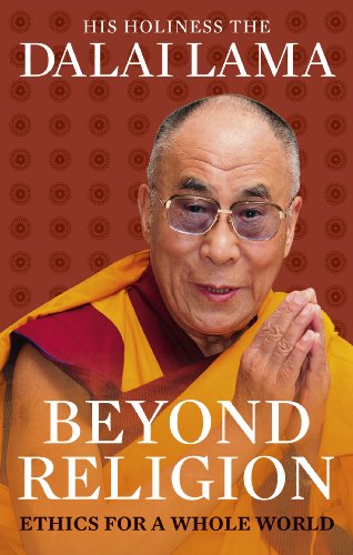 Book cover featuring the Dalai Lama, titled “Beyond Religion.”