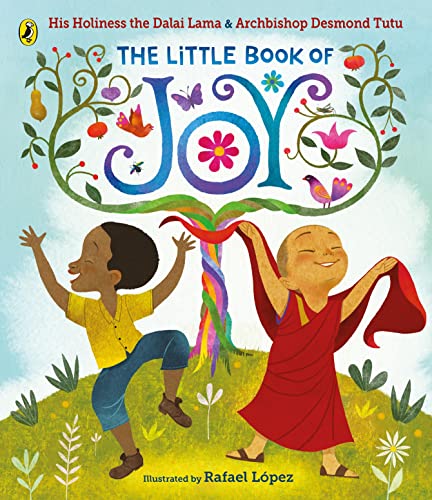 Book cover: “The Little Book of Joy” with children and floral design.