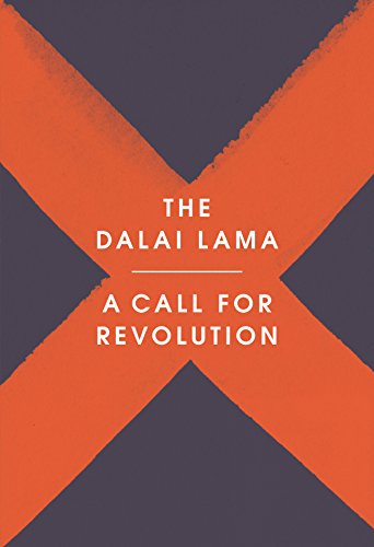 Book cover: "A Call for Revolution" by The Dalai Lama, with red X.