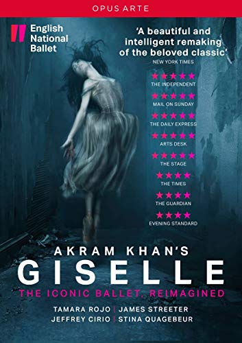 DVD cover for Akram Khan’s “Giselle” ballet, featuring a dancer in motion.