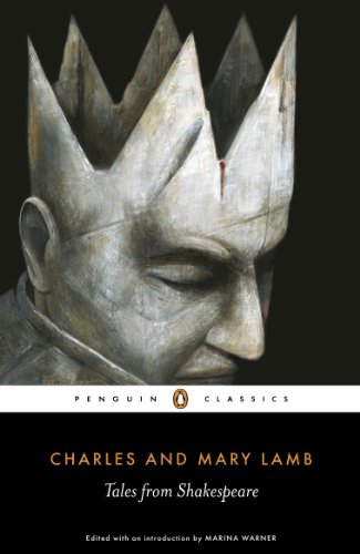 Book cover: “Tales from Shakespeare” with a portrait of a crowned man.