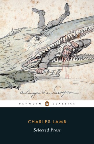 Book cover: sketch of a man being swallowed by a whale, “Selected Prose.”
