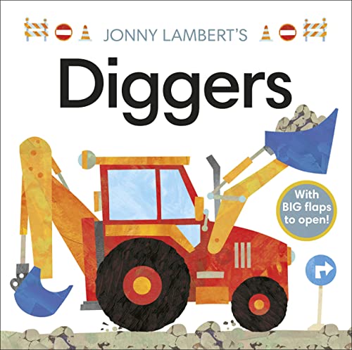 Book cover: red digger with flaps, titled "Jonny Lambert's Diggers".