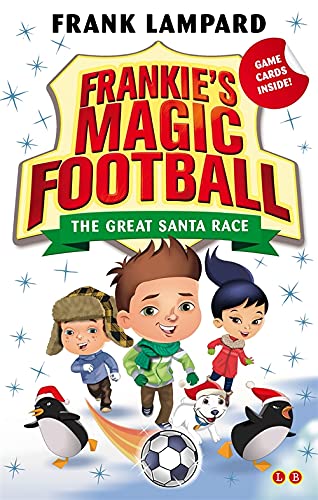 Book cover featuring cartoon children, a dog, penguins, and a soccer ball.