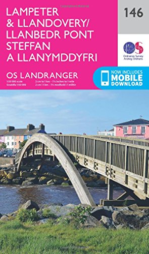 Ordnance Survey Landranger Map 146, showing Lampeter & Llandovery area, Wales.