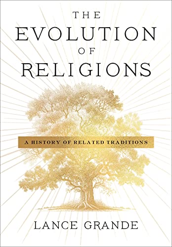 Book cover: “The Evolution of Religions” with a tree illustration.
