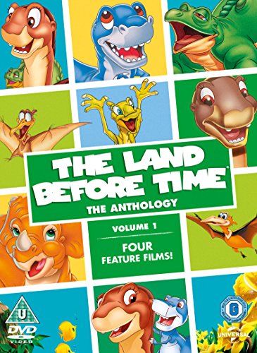 DVD cover featuring colorful dinosaur characters from "The Land Before Time" anthology.