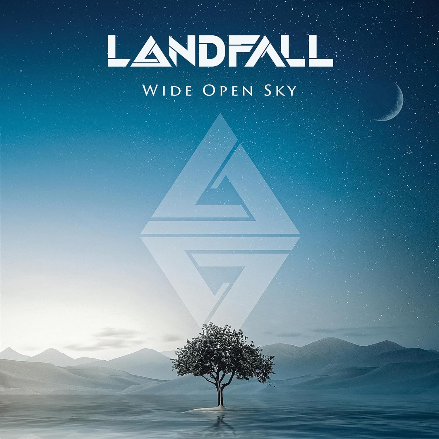 CD cover: landscape with tree, geometric shape, and night sky.