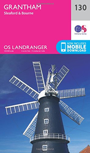 OS Landranger map cover featuring a black windmill against a blue sky.
