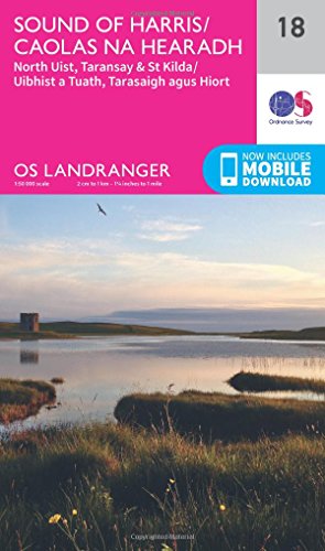 Ordnance Survey Landranger map of Harris, North Uist, and St Kilda.