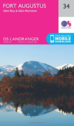 OS Landranger map cover: Fort Augustus, Glen Roy & Glen Moriston, Scotland.