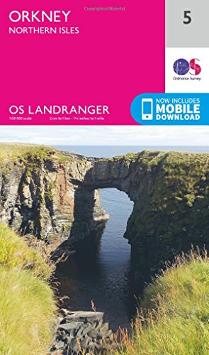Orkney Northern Isles Ordnance Survey Landranger map cover with coastal arch.