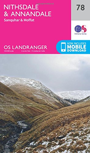 Ordnance Survey Landranger map cover: Nithsdale & Annandale, with snowy mountains.