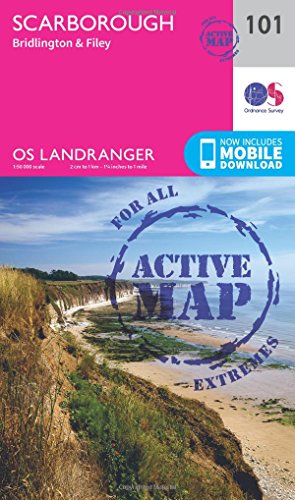 Ordnance Survey Landranger Active Map of Scarborough, Bridlington & Filey.