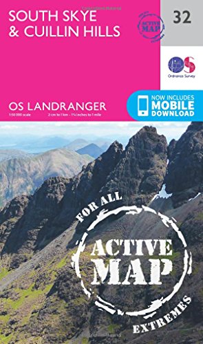 Ordnance Survey Landranger map cover for South Skye and Cuillin Hills featuring rocky mountains.