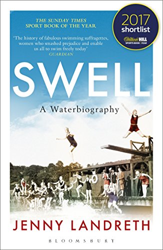 Book cover featuring vintage swimmers diving and posing by a wooden pier.