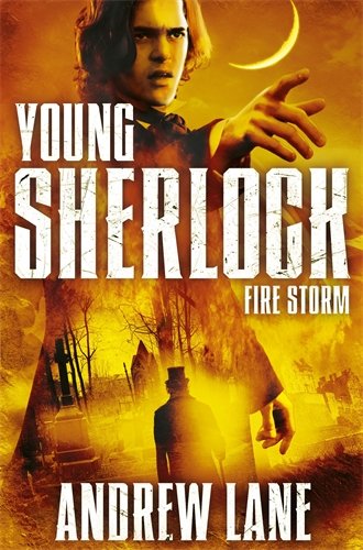 Book cover showing a young man over a man in a top hat in graveyard.