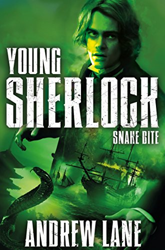 Book cover featuring a young man, a cobra, and a sailing ship in green light.