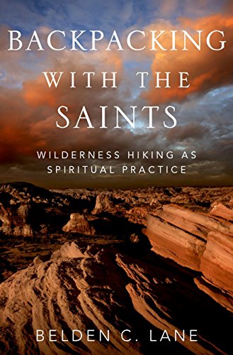 Book cover: "Backpacking with the Saints" against a canyon landscape.