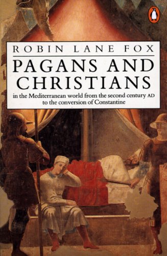 Book cover for Pagans and Christians by Robin Lane Fox featuring classical period artwork.
