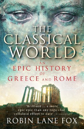 Book cover: "The Classical World," featuring a face and ancient ruins.