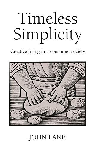 Book cover: "Timeless Simplicity" with illustration of hands kneading dough.