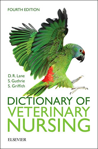 Book cover: "Dictionary of Veterinary Nursing, 4e" with a parrot image.