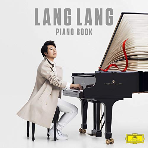 Lang Lang seated at a grand piano, album cover for "Piano Book".