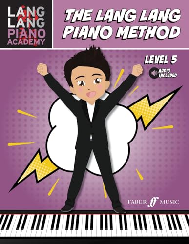 Book cover for The Lang Lang Piano Method Level 5 featuring a cartoon pianist.