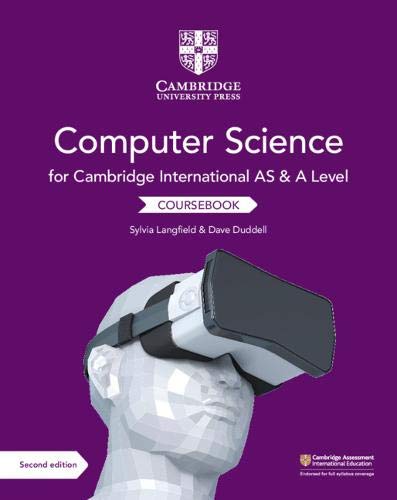 Purple textbook cover with "Computer Science" text and a VR headset image.