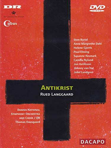 DVD cover for Antikrist by Rued Langgaard featuring a black cross on red background.