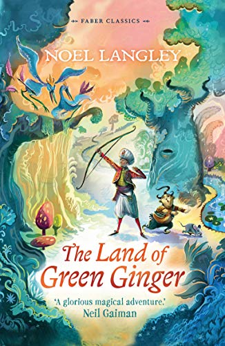 Book cover illustration of a boy with a bow in a fantastical landscape.