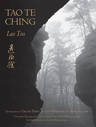 Book cover for Tao Te Ching featuring a misty forest framed by dark rock formations.
