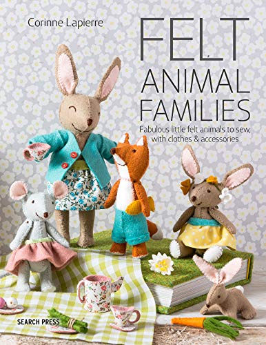 Book cover featuring handmade felt rabbit, fox, and mouse dolls with miniature clothing.