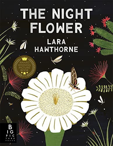 Book cover featuring a large white flower with a butterfly and foliage.