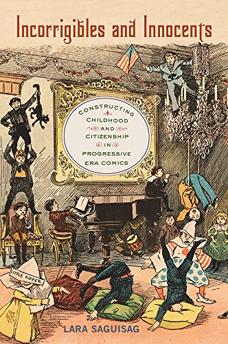 Book cover depicting children, a piano, and an ornate gold frame with flags.