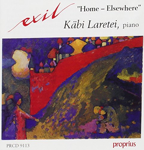CD cover with abstract painting of a town and figures.