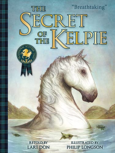 Book cover showing a white horse emerging from water with mountains in the background.